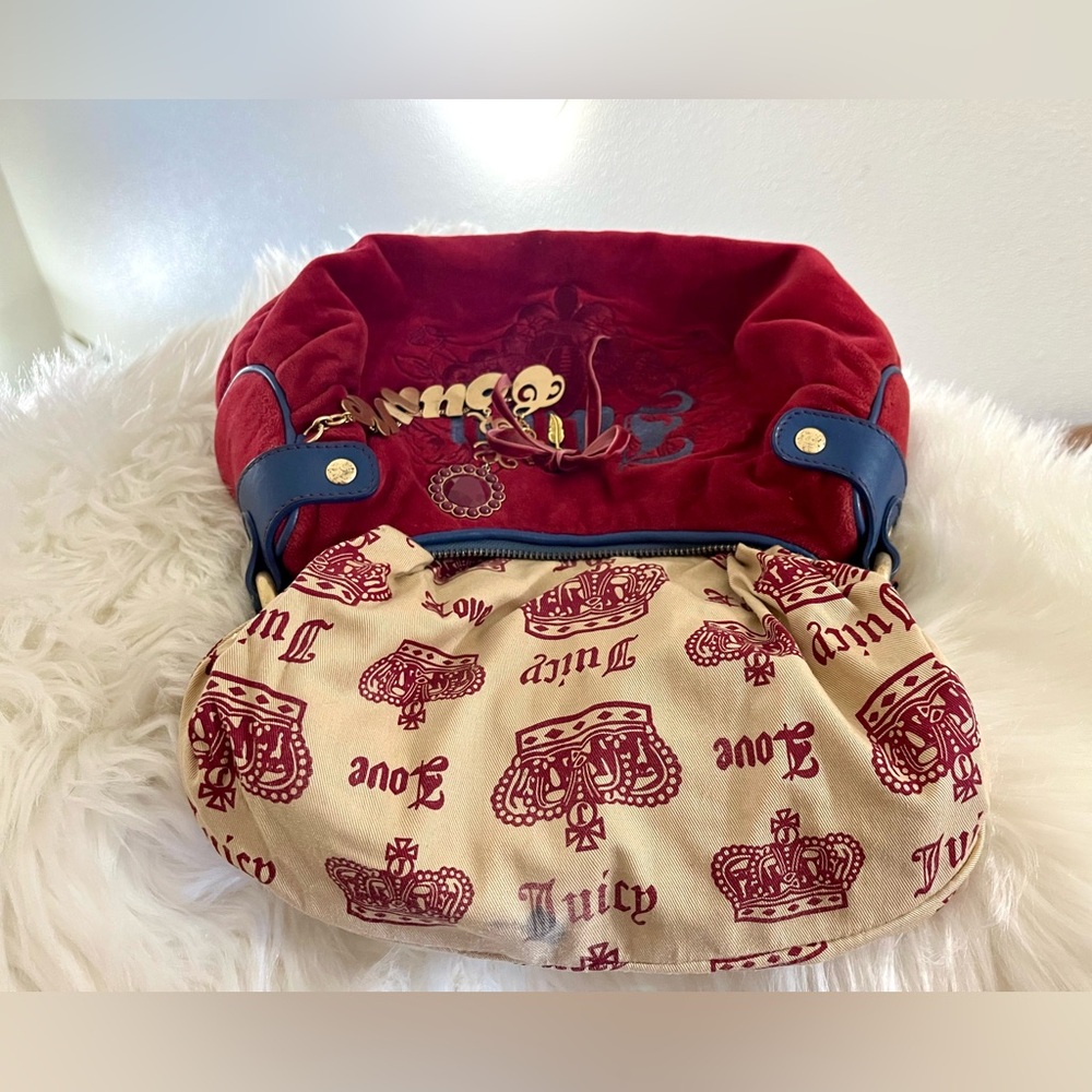 EUC Y2K Juicy Couture Red and Blue Satchel Bag Wristlet Set - Picture 11 of 12